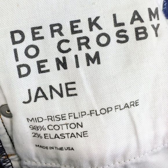 Derek Lam Womens Flare Jeans Two Tone Blue 10 Crosby Jane Flip Flop  Sz 24 x 28 - Picture 10 of 11
